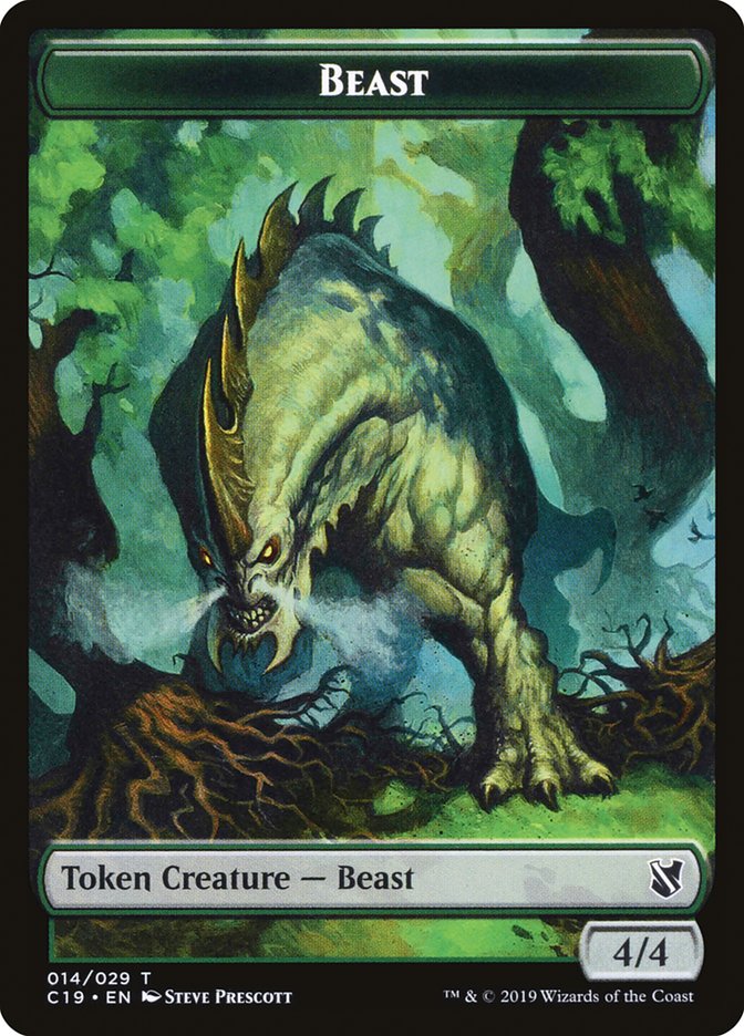 Beast (014) // Wurm Double-Sided Token [Commander 2019 Tokens] | Good Games Morley