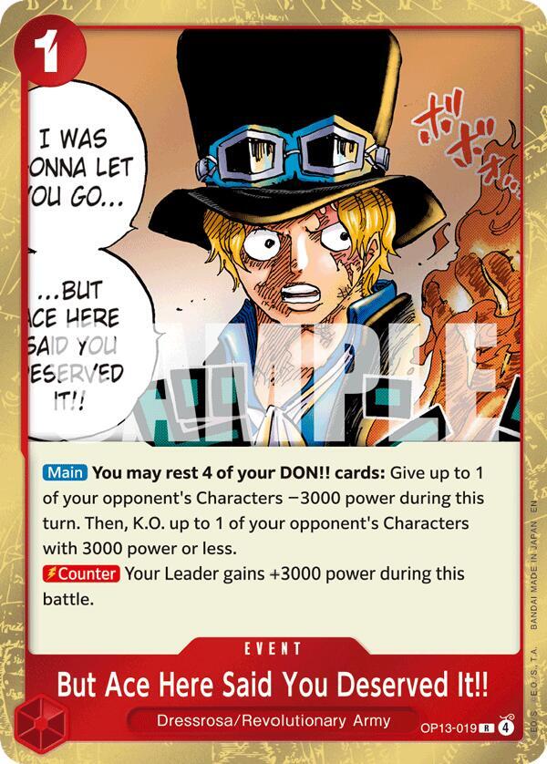 But Ace Here Said You Deserved It!! OP13-019 (Carrying On His Will)  - Foil | Good Games Morley