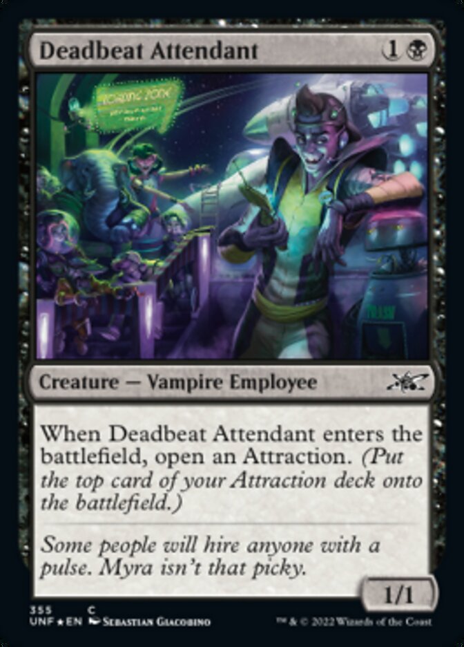 Deadbeat Attendant (Galaxy Foil) [Unfinity] | Good Games Morley