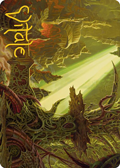 Darkmoss Bridge Art Card (Gold-Stamped Signature) [Modern Horizons 2 Art Series] | Good Games Morley