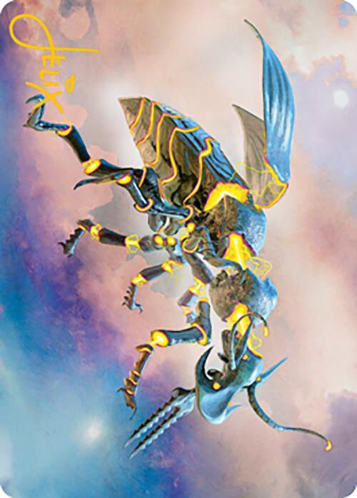 Zabaz, the Glimmerwasp Art Card (Gold-Stamped Signature) [Modern Horizons 2 Art Series] | Good Games Morley