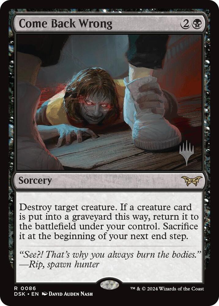 Come Back Wrong 0086 86 (Promo Pack: Duskmourn: House of Horror)  - Foil | Good Games Morley