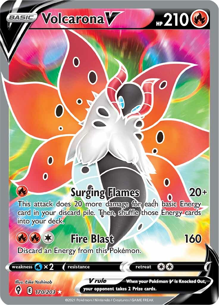 Volcarona V (170/203) [Sword & Shield: Evolving Skies] | Good Games Morley