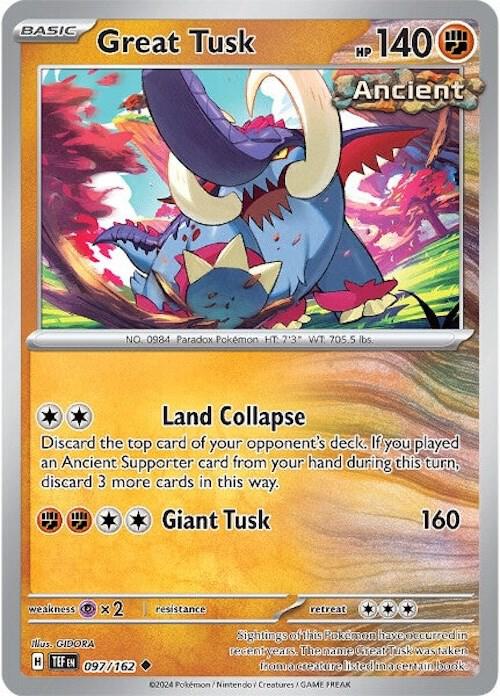 Great Tusk 097/162 (SV05: Temporal Forces)  - Reverse Holofoil | Good Games Morley