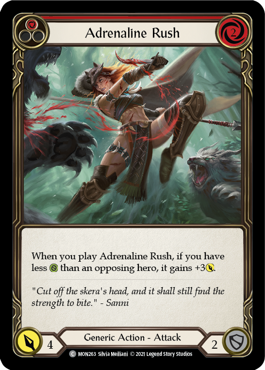 Adrenaline Rush (Red) [MON263-RF] (Monarch)  1st Edition Rainbow Foil | Good Games Morley