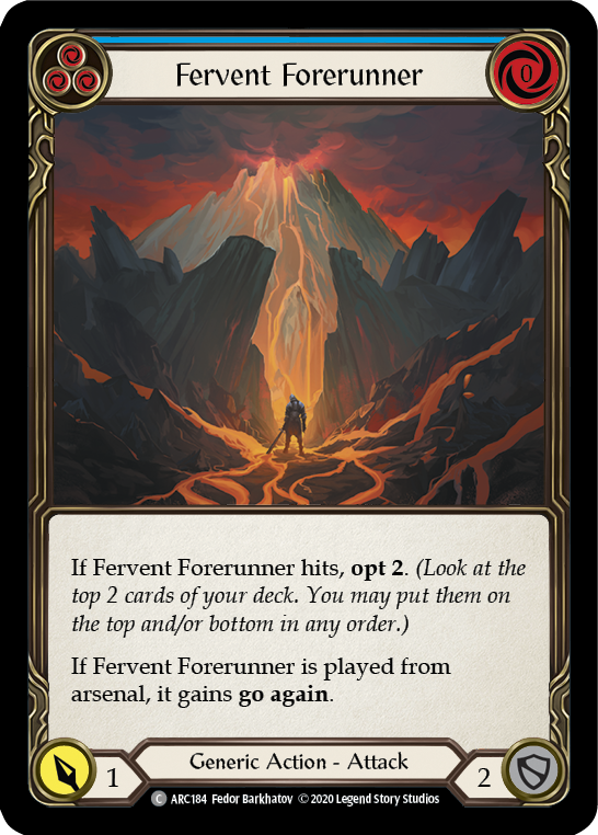 Fervent Forerunner (Blue) [U-ARC184] (Arcane Rising Unlimited)  Unlimited Rainbow Foil | Good Games Morley