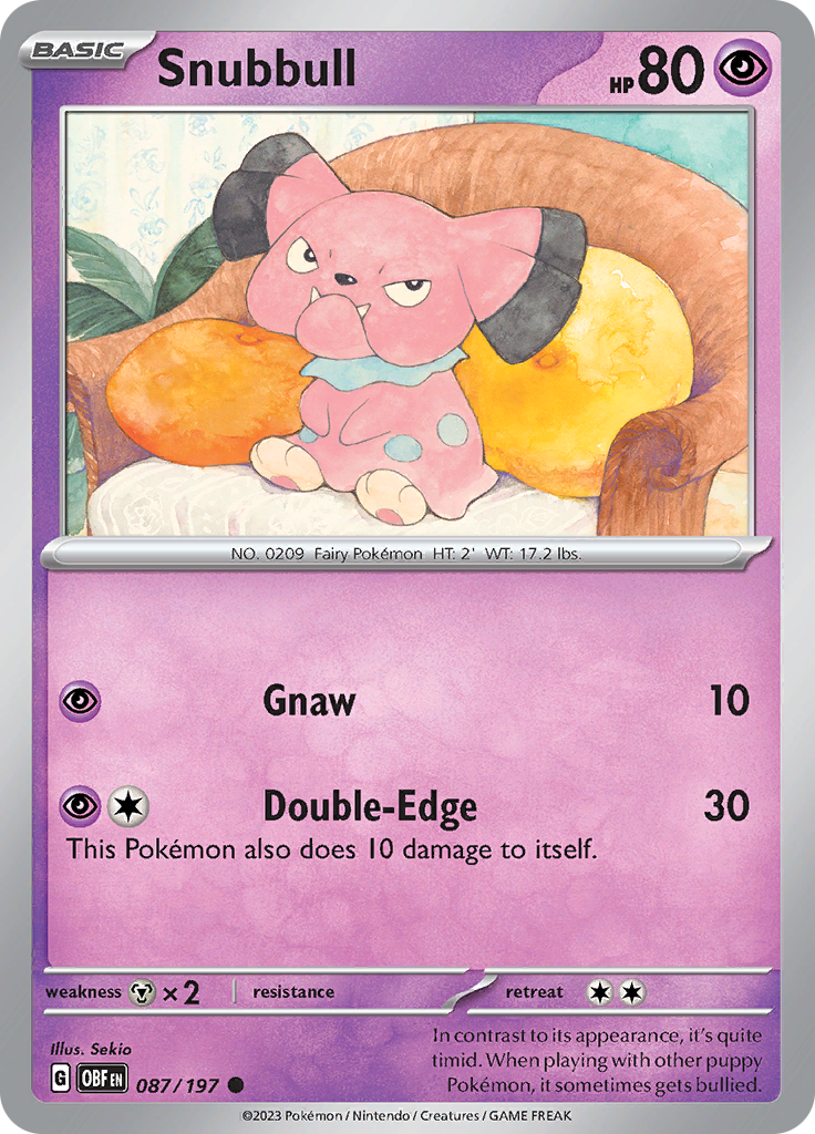 Snubbull (087/197) [Scarlet & Violet: Obsidian Flames] | Good Games Morley