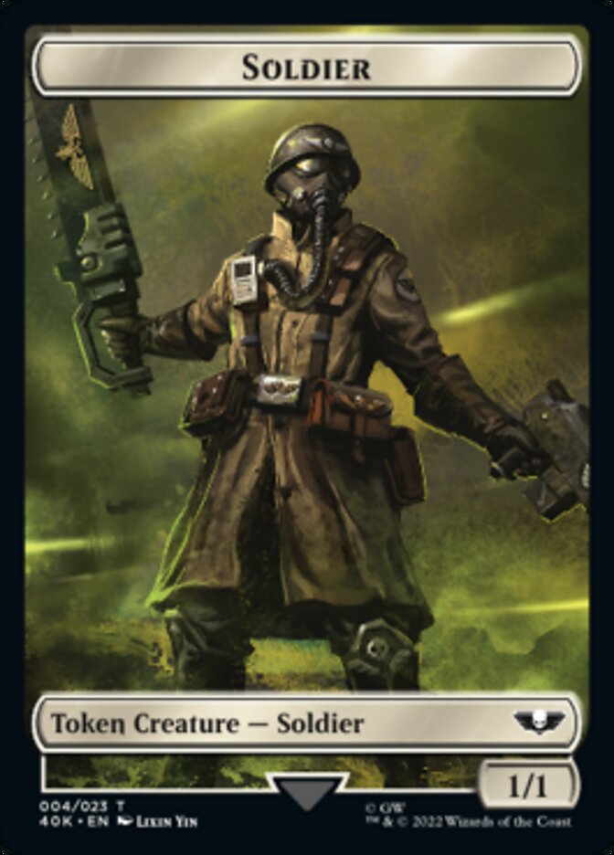 Soldier (004) // Arco-Flagellant Double-Sided Token (Surge Foil) [Warhammer 40,000 Tokens] | Good Games Morley