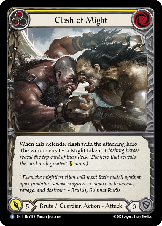 Clash of Might (Yellow) [HVY138] (Heavy Hitters)  Rainbow Foil | Good Games Morley