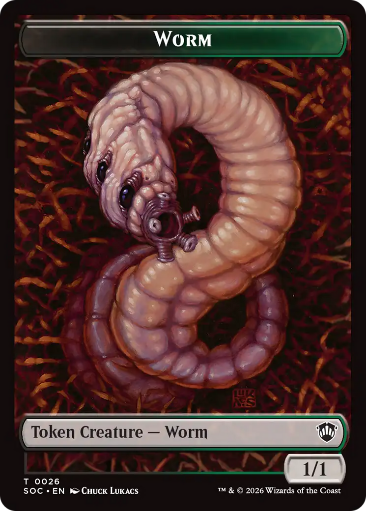 Eldrazi Spawn // Worm Double-Sided Token [Secrets of Strixhaven Commander Tokens] | Good Games Morley