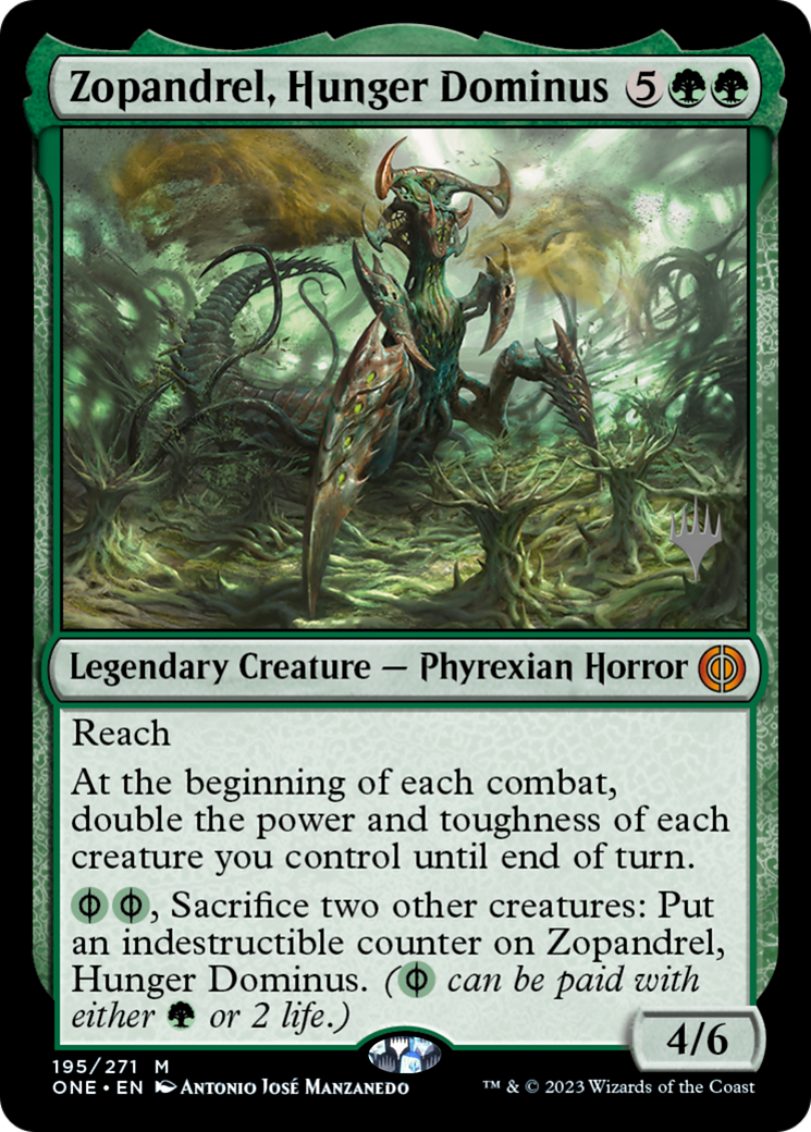Zopandrel, Hunger Dominus (Promo Pack) [Phyrexia: All Will Be One Promos] | Good Games Morley