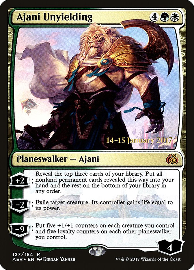 Ajani Unyielding [Aether Revolt Prerelease Promos] | Good Games Morley