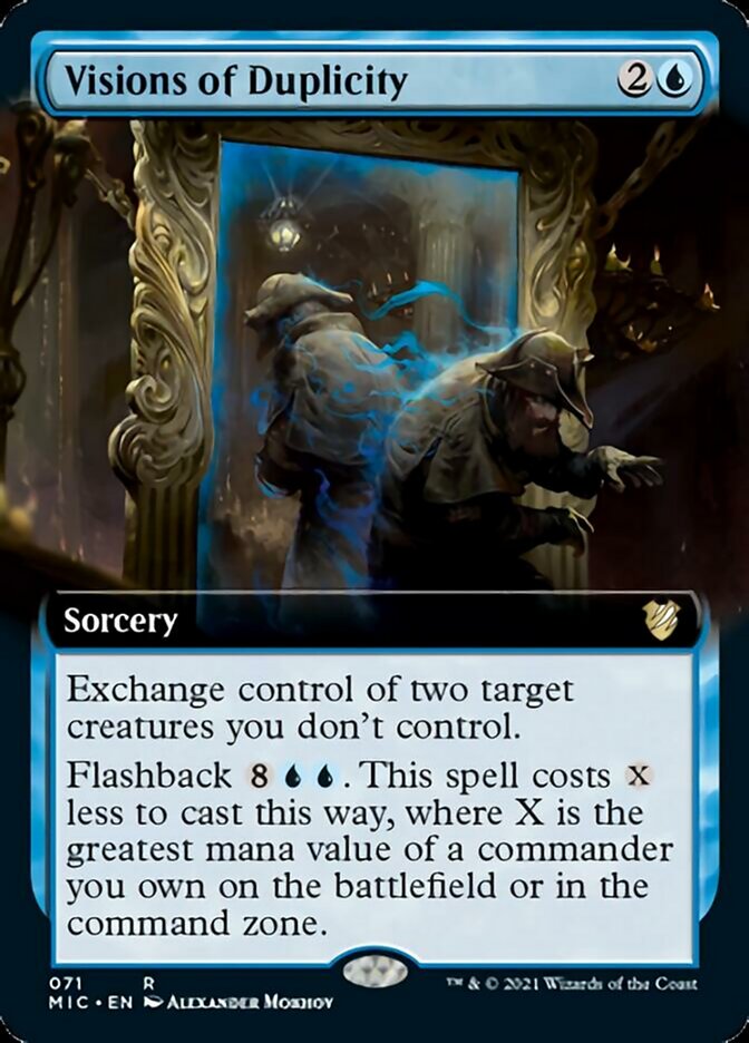 Visions of Duplicity (Extended Art) [Innistrad: Midnight Hunt Commander] | Good Games Morley