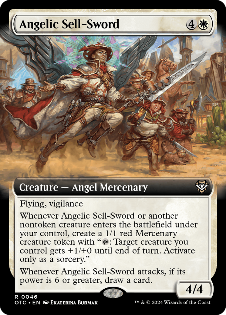 Angelic Sell-Sword (Extended Art) [Outlaws of Thunder Junction Commander] | Good Games Morley