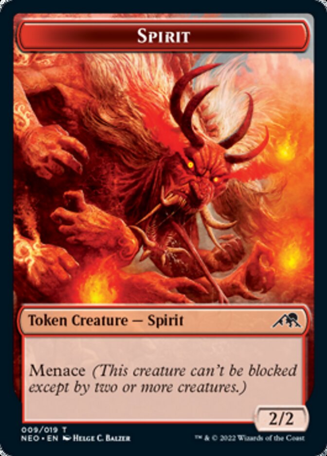 Smoke Blessing // Spirit (009) Double-Sided Token [Kamigawa: Neon Dynasty Commander Tokens] | Good Games Morley