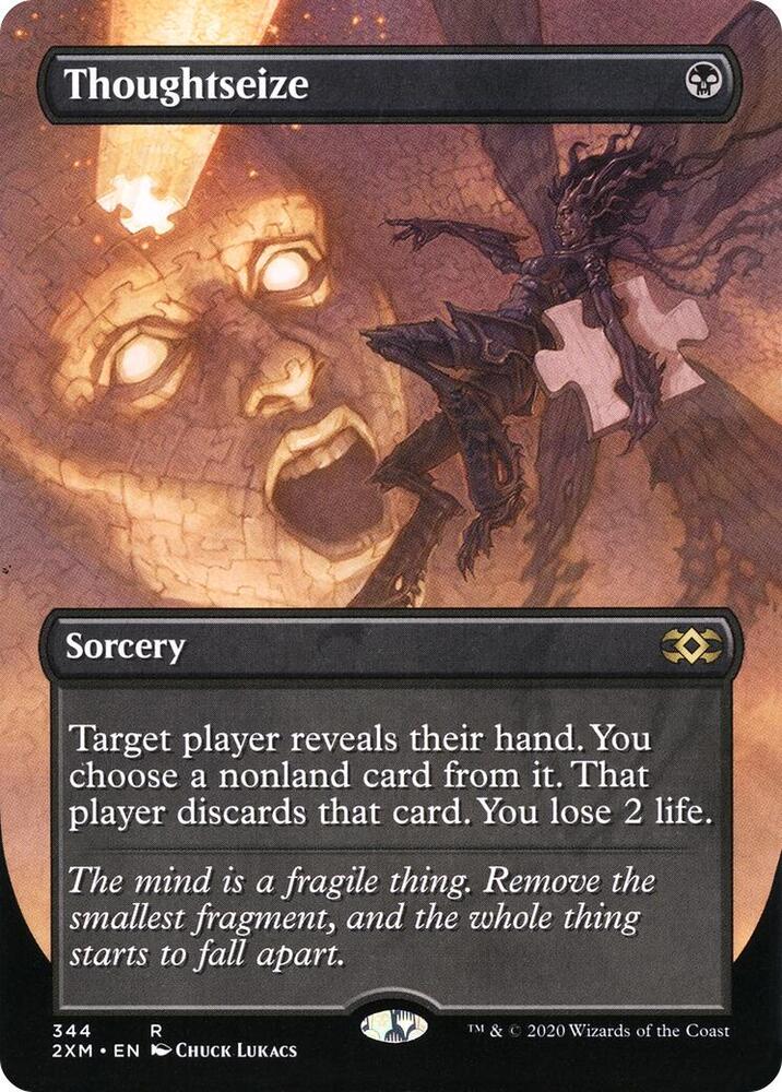 Thoughtseize 344/332 (Double Masters)  - Borderless Foil | Good Games Morley