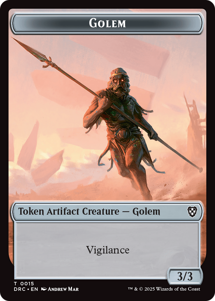 Golem (0015) // Thopter (0009) Double-Sided Token [Aetherdrift Tokens] | Good Games Morley