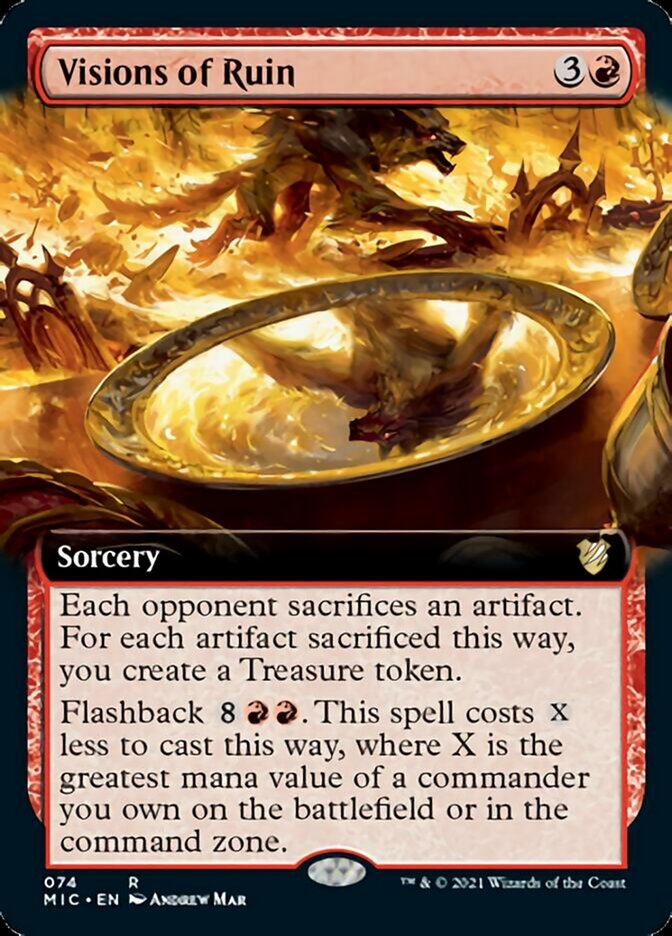 Visions of Ruin (Extended Art) [Innistrad: Midnight Hunt Commander] | Good Games Morley