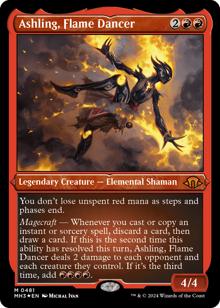 Ashling, Flame Dancer (Foil Etched) [Modern Horizons 3] | Good Games Morley