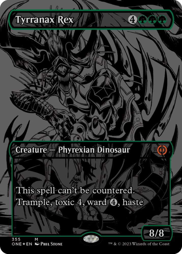 Tyrranax Rex 355 (Phyrexia: All Will Be One)  - Oil Slick Foil | Good Games Morley