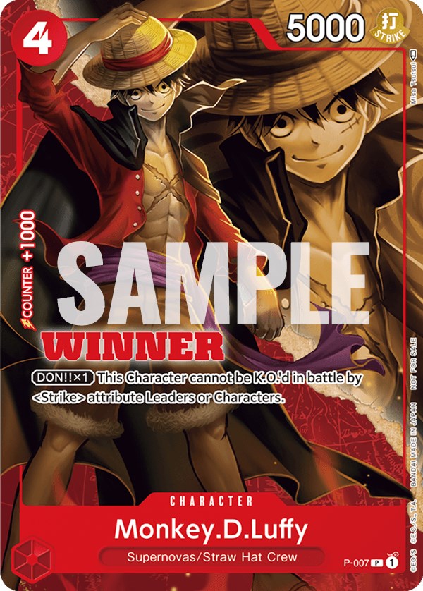 Monkey.D.Luffy (P-007) (Winner Pack Vol. 1) [One Piece Promotion Cards] | Good Games Morley