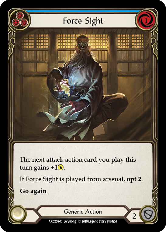 Force Sight (Blue) [ARC208-C] (Arcane Rising)  1st Edition Rainbow Foil | Good Games Morley