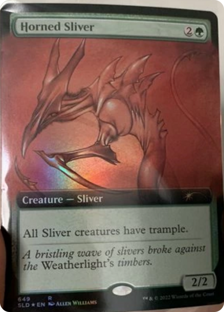 Horned Sliver (Extended Art) [Secret Lair Drop Promos] | Good Games Morley
