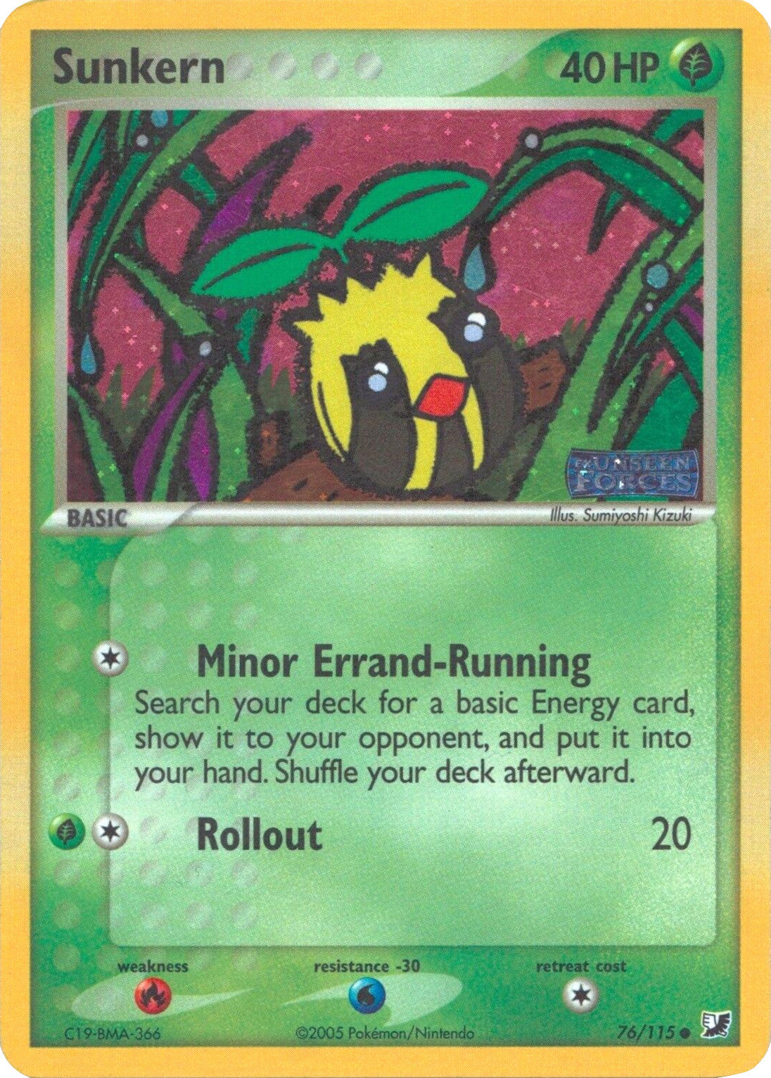 Sunkern (76/115) (Stamped) [EX: Unseen Forces] | Good Games Morley