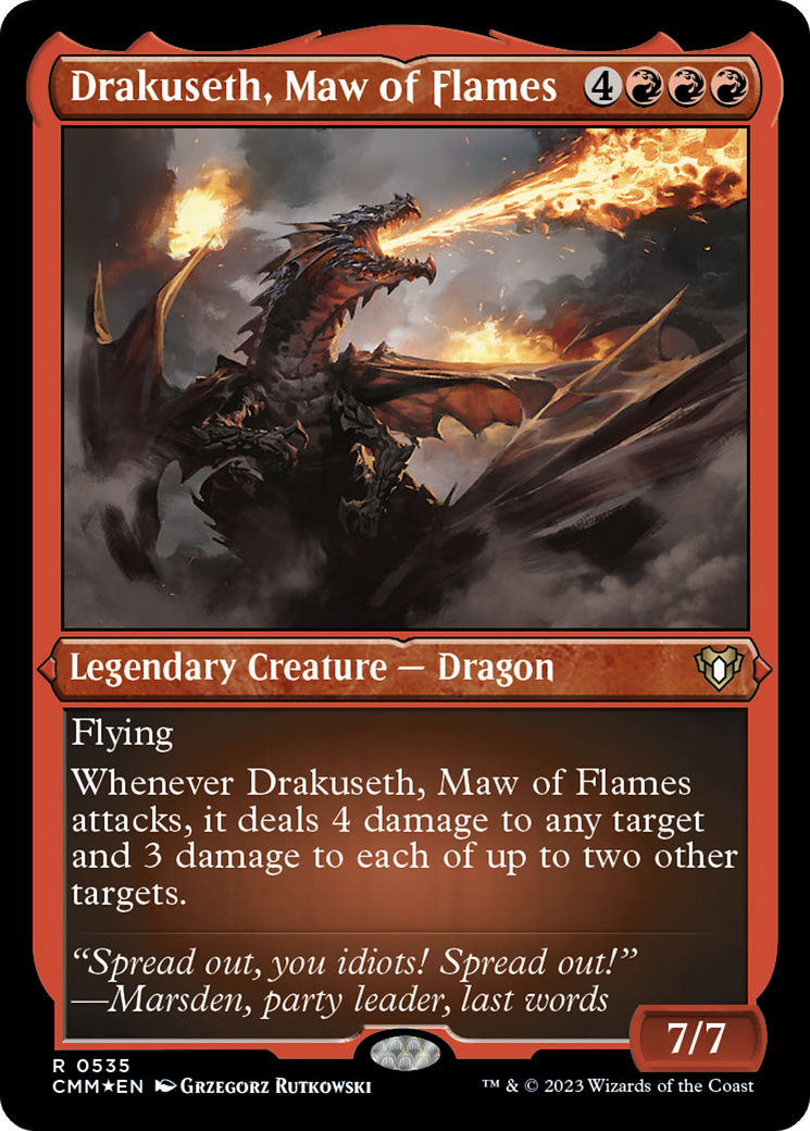Drakuseth, Maw of Flames (Foil Etched) [Commander Masters] | Good Games Morley