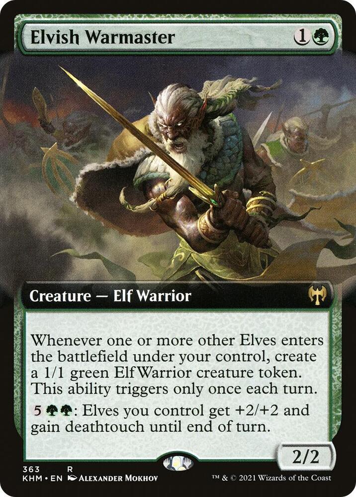 Elvish Warmaster 363 (Kaldheim)  - Extended Art | Good Games Morley