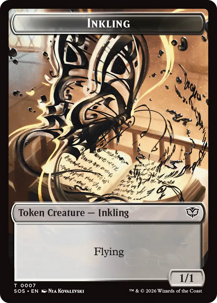 Inkling (0007) // Spirit (0011) Double-Sided Token [Secrets of Strixhaven Tokens] | Good Games Morley