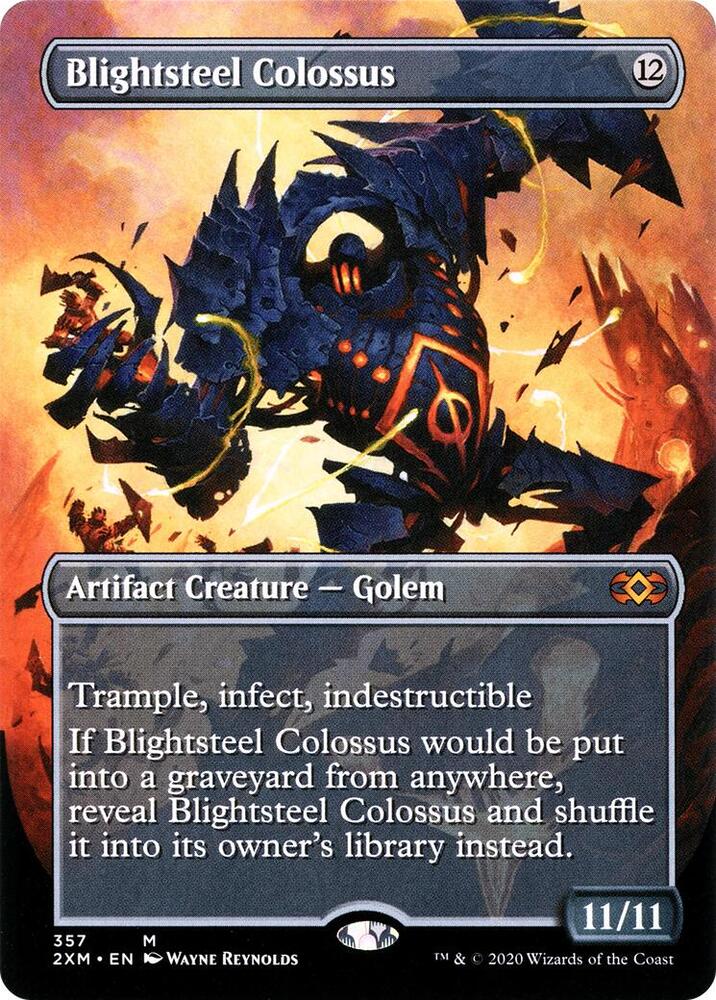 Blightsteel Colossus 357 (Double Masters)  - Borderless Foil | Good Games Morley