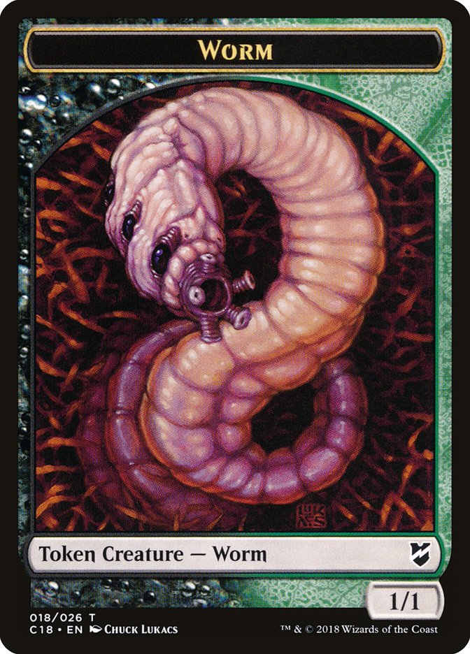 Cat Warrior // Worm Double-Sided Token [Commander 2018 Tokens] | Good Games Morley