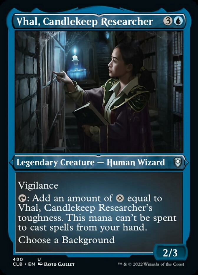 Vhal, Candlekeep Researcher (Foil Etched) [Commander Legends: Battle for Baldur's Gate] | Good Games Morley