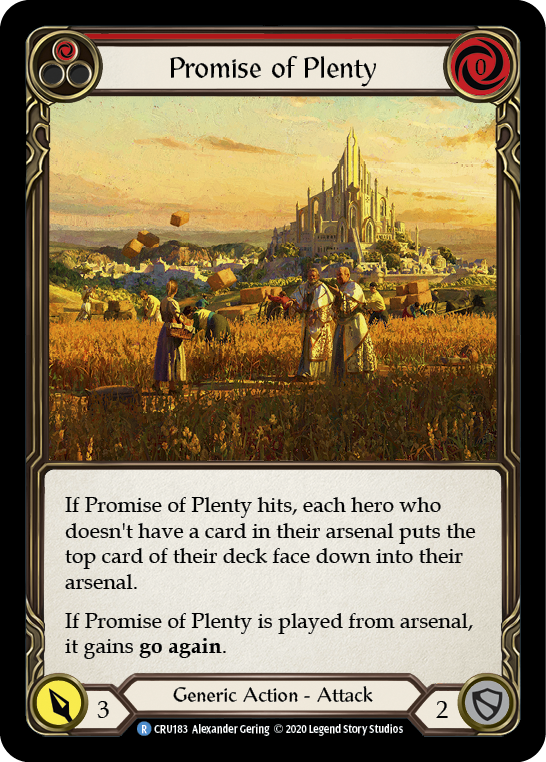 Promise of Plenty (Red) [CRU183] (Crucible of War)  1st Edition Normal | Good Games Morley