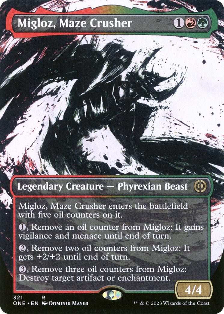 Migloz, Maze Crusher (Borderless Ichor) [Phyrexia: All Will Be One] | Good Games Morley