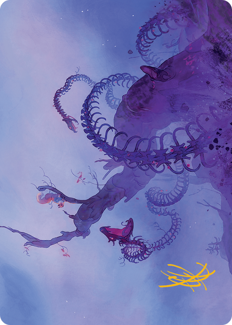 Coiling Rebirth Art Card (Gold-Stamped Signature) [Bloomburrow Art Series] | Good Games Morley