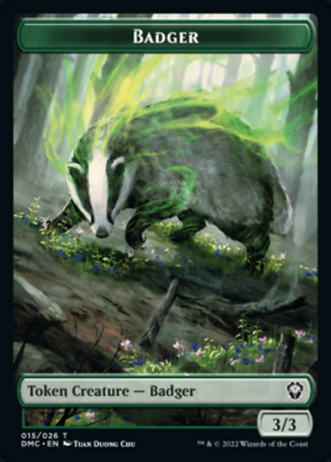 Saproling // Badger Double-Sided Token [Dominaria United Tokens] | Good Games Morley