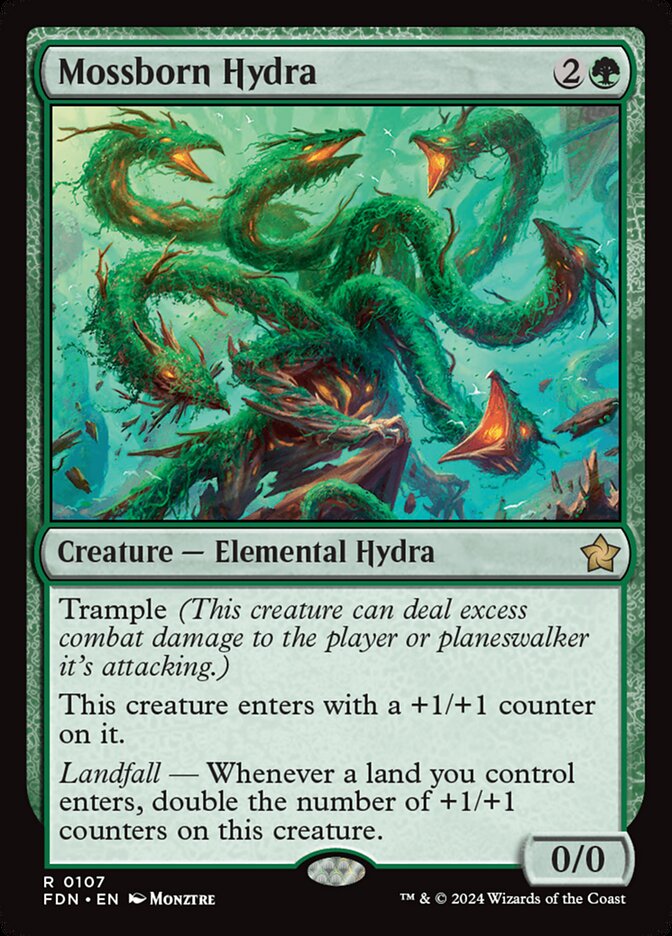 Mossborn Hydra 107 (Foundations)  | Good Games Morley