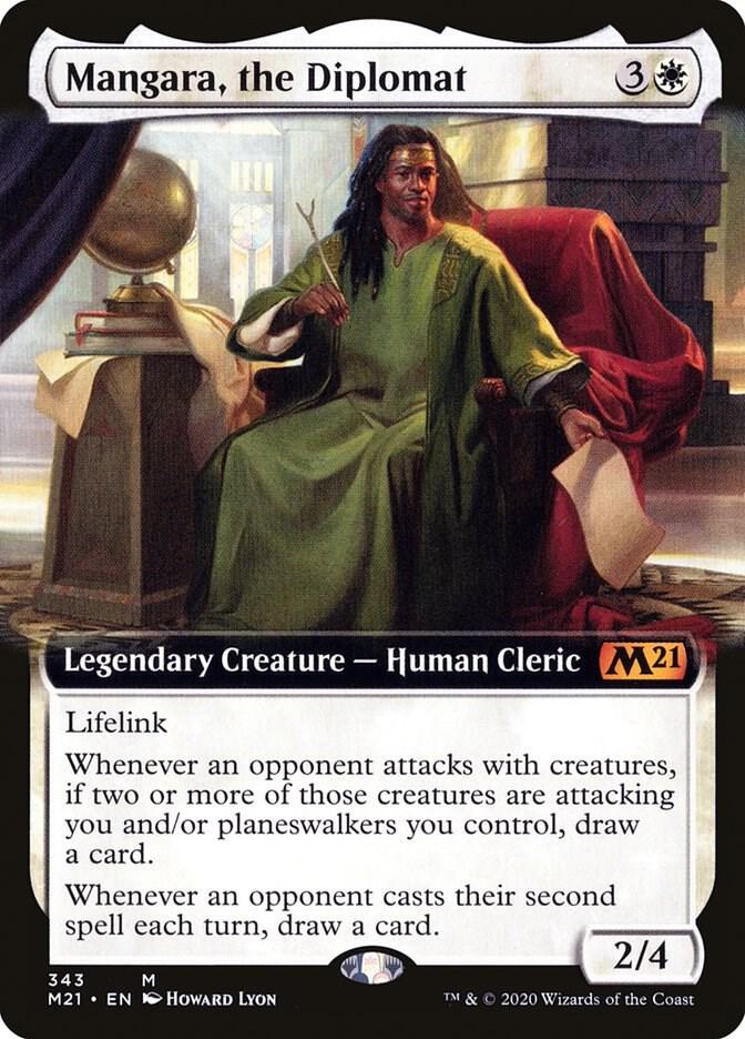 Mangara, the Diplomat 343 (Core Set 2021)  - Extended Art Foil | Good Games Morley