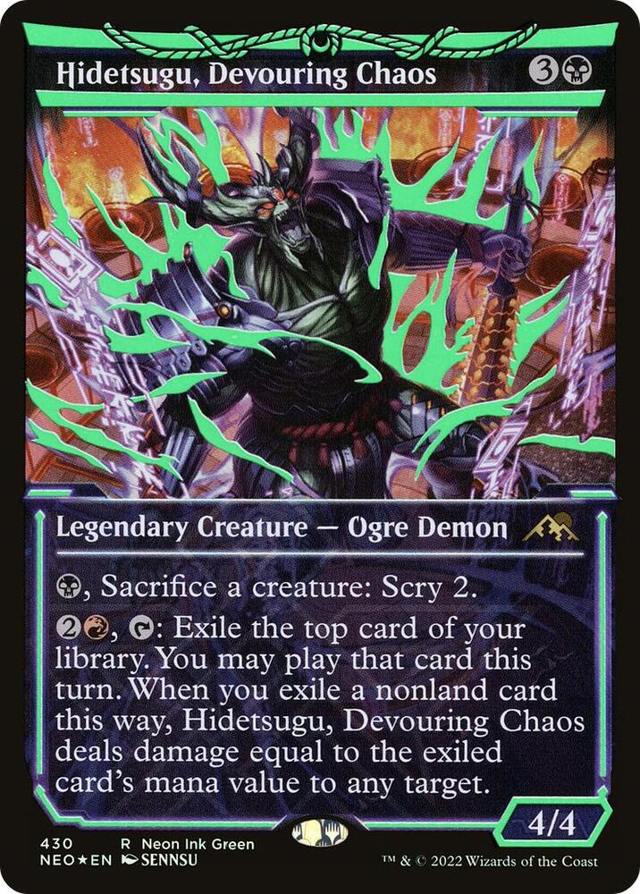 Hidetsugu, Devouring Chaos 430/302 (Kamigawa: Neon Dynasty)  - Showcase Foil | Good Games Morley