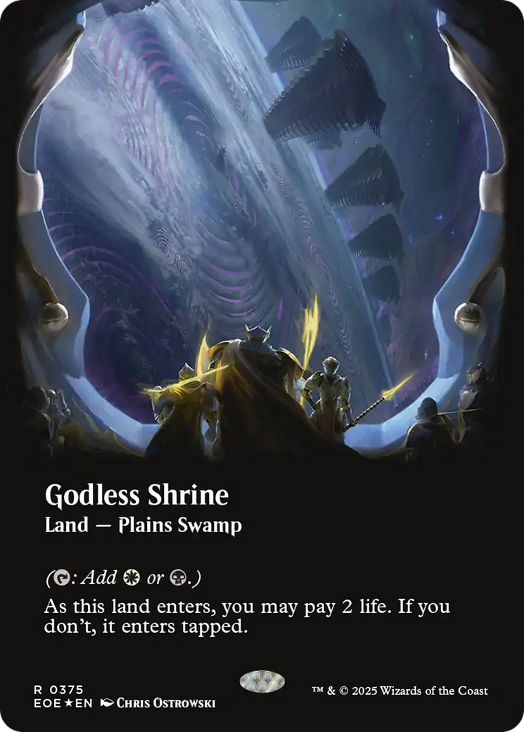 Godless Shrine (Borderless) (Galaxy Foil) [Edge of Eternities] | Good Games Morley