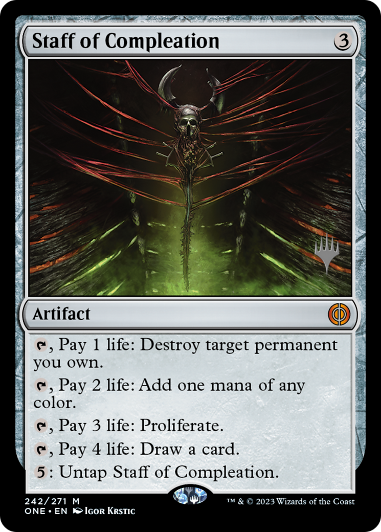 Staff of Compleation (Promo Pack) [Phyrexia: All Will Be One Promos] | Good Games Morley