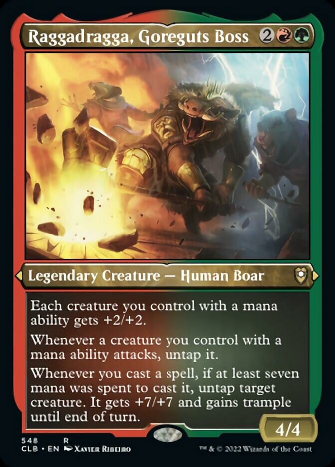 Raggadragga, Goreguts Boss (Foil Etched) [Commander Legends: Battle for Baldur's Gate] | Good Games Morley