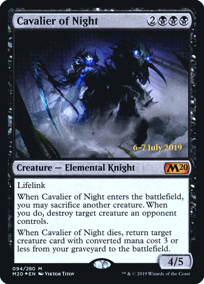 Cavalier of Night [Core Set 2020 Prerelease Promos] | Good Games Morley