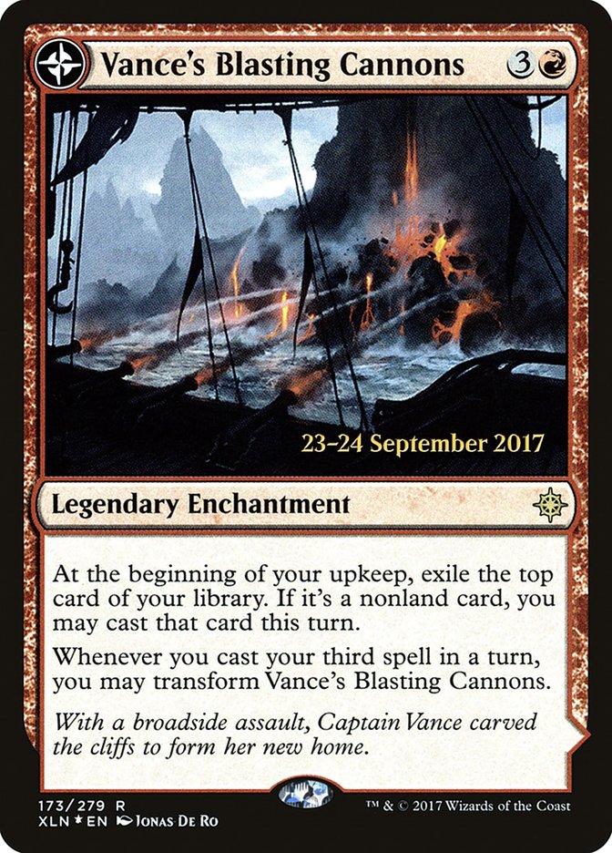 Vance's Blasting Cannons // Spitfire Bastion [Ixalan Prerelease Promos] | Good Games Morley