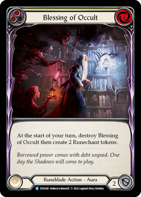 Blessing of Occult (Yellow) [DYN180] (Dynasty)  Rainbow Foil | Good Games Morley
