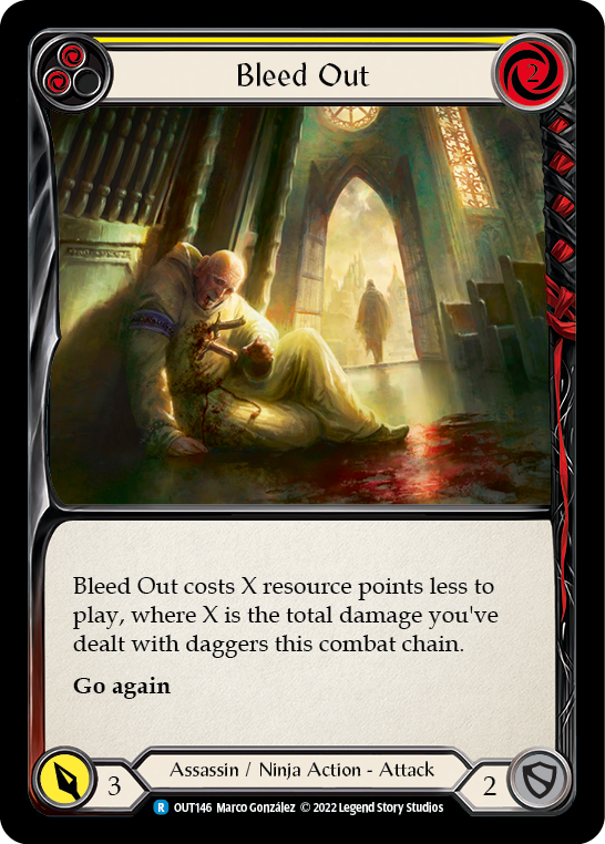 Bleed Out (Yellow) [OUT146] (Outsiders)  Rainbow Foil | Good Games Morley