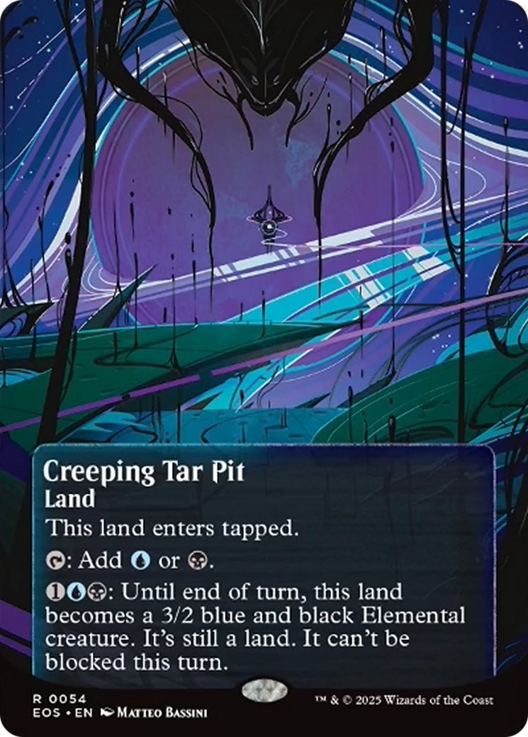 Creeping Tar Pit (0054) (Borderless) [Edge of Eternities: Stellar Sights] | Good Games Morley