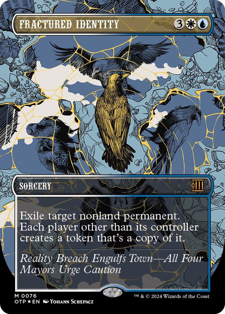 Fractured Identity 76/65 (Outlaws of Thunder Junction: Breaking News)  - Showcase Textured  Foil | Good Games Morley